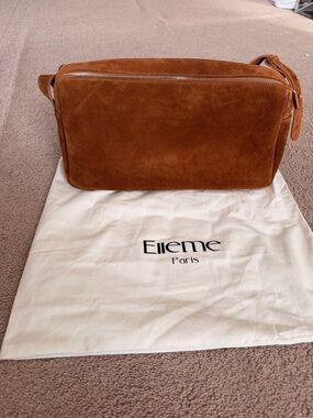Elleme Paris Trousse Large Suede Bag Cognac